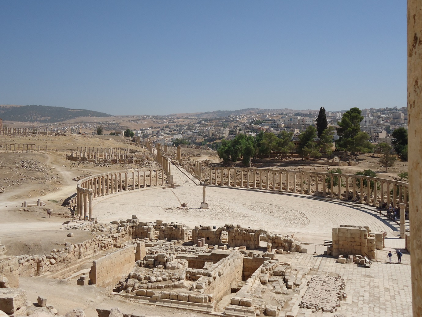 Il foro e il collonato resti dell'antica città romana di Gerasa, ora Jerash